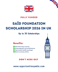 Saïd Foundation Scholarship 2026 in UK (Fully Funded Master’s Opportunity)