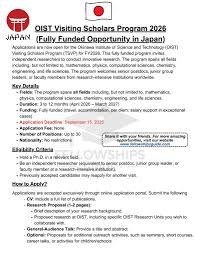 OIST Visiting Scholars Program (TSVP) in Japan 2026 | Fully Funded Research Fellowship